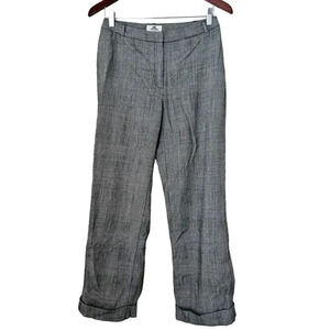 346 Brooks Brothers Women Pants 8 Gray Plaid Stretch Wool Career Work Office